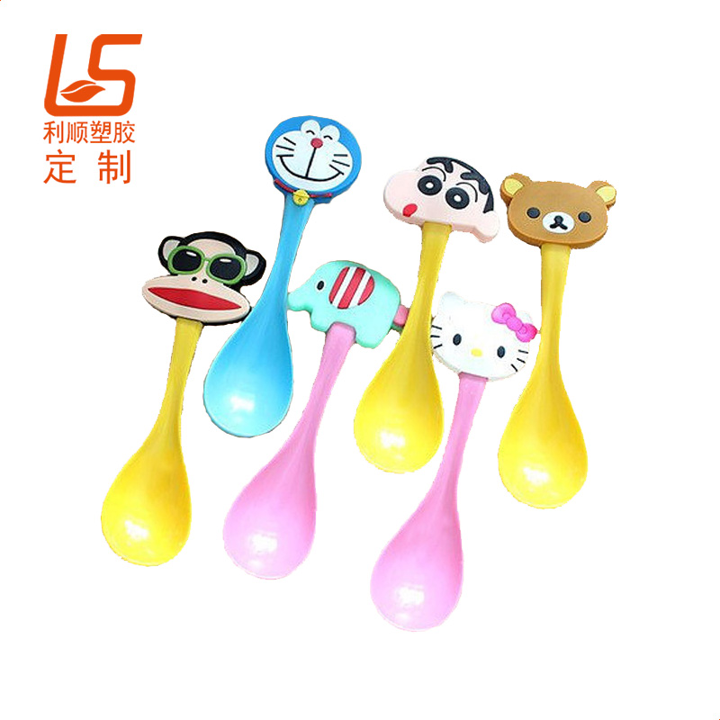定制硅膠嬰兒飯勺 硅膠兒童飯叉勺子套 (3)